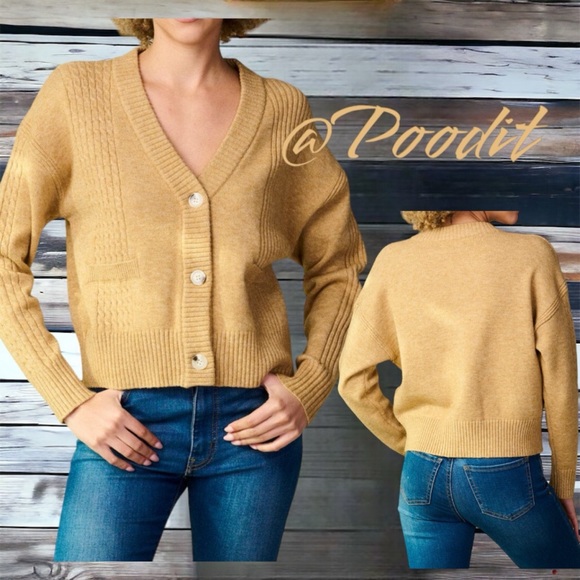 THINKABLE Khaki cute cardigan S M L - Picture 2 of 5